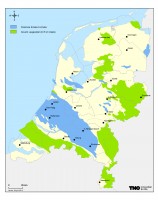 Schaliegas onder Nederland, blauw en groen, twee verschillende schalies / Bron: TNO